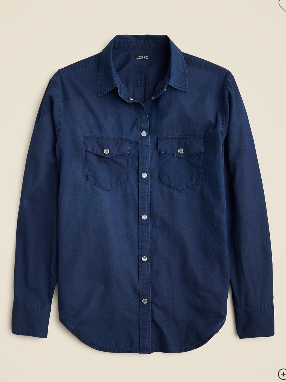 NWT JCREW Western shirt in indigo cotton voile - size 8